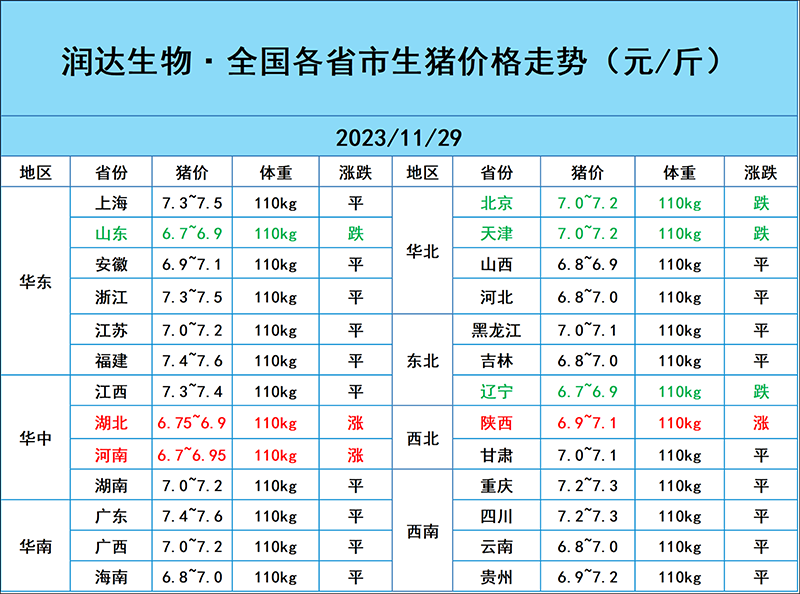 11月29日猪价行情