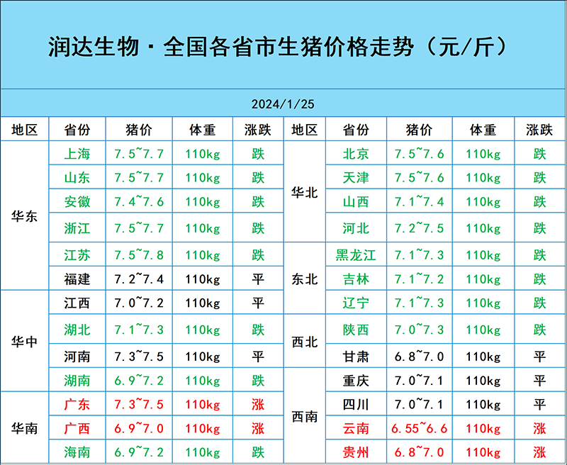 1月25日猪价行情